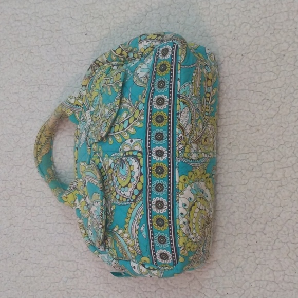 Vera Bradley Small Aqua/White/Green Handbag/Purse - Picture 2 of 12